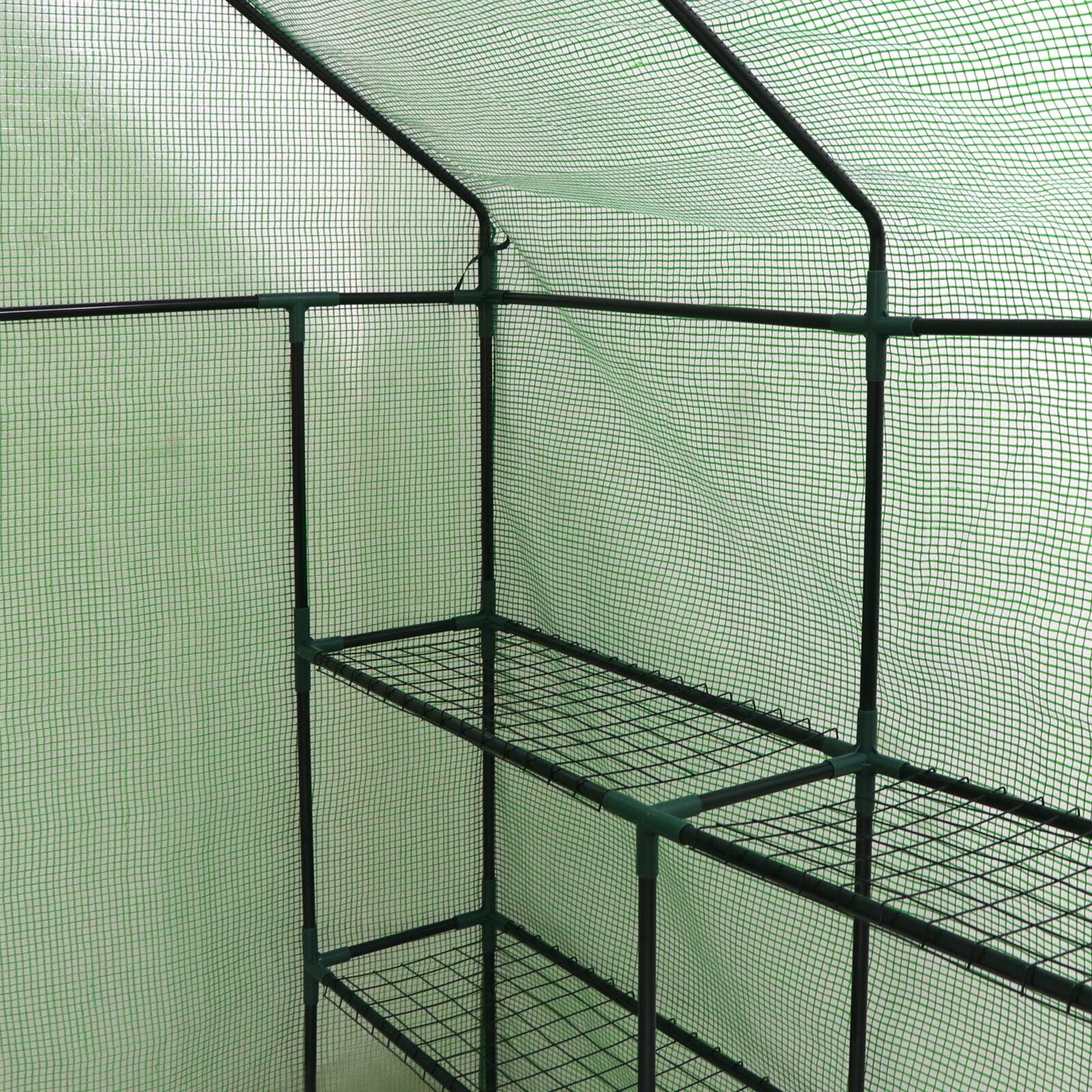 ZENY 2-Tier 8-Shelves Walk-in Greenhouse, Indoor Outdoor Portable Plant Gardening Canopy W/ Roll-up Zipper Door