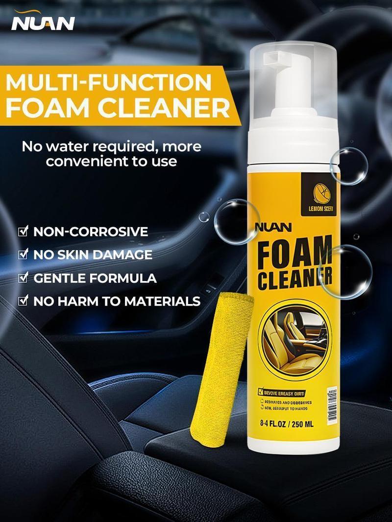 NUAN  Interior Cleaner Foam – Leather Seats, Headliner & Plastic Panel Protector