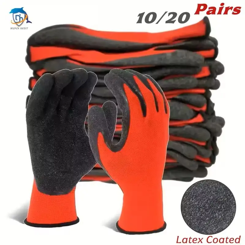 10/20 Pair Protective Work Gloves, Men's Construction Gloves, Women's Gardening Gloves, Nylon, Durable, Anti-Slip, Work Gloves