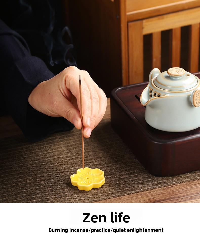 Cherry Blossom Mini Incense Holder & Tray for Sandalwood & Agarwood Sticks - Decorative Design incense stick