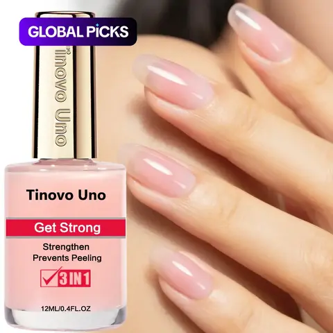 Tinovo Uno Light Pink Nail Strengthener, 12mL Fast-Drying Alcohol-Free Polish for Weak and Thin Nails, Long-Lasting Nutrient Oil Treatment Nail Care Product #GLOBAL PICKS