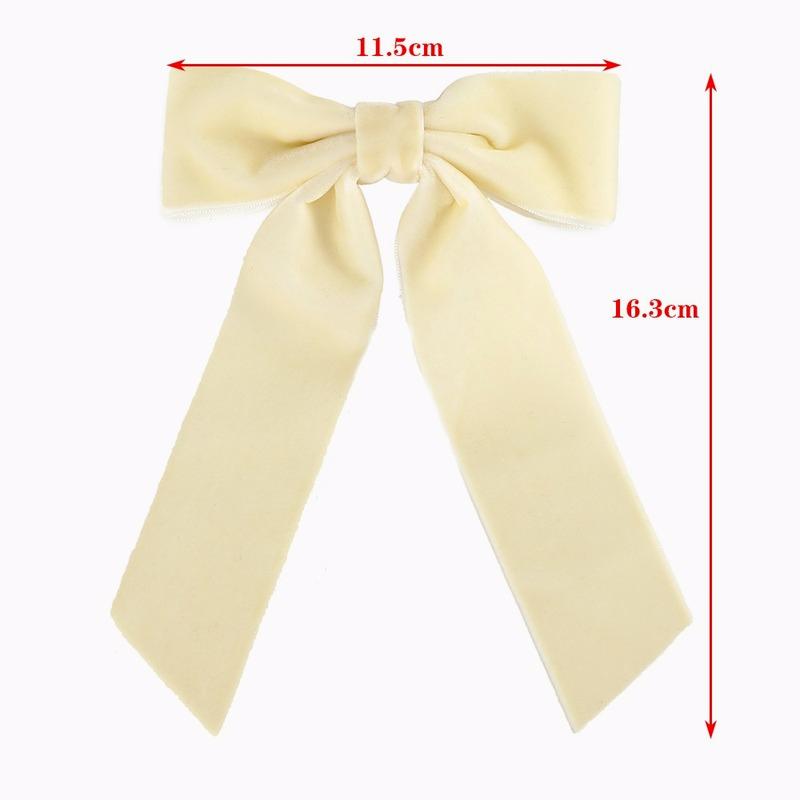 AWAYTR Cute Large Velvet Hair Bows for Women Big Ribbon Bows for Hair Long Tail Bow Hair Clips Elegant Hair Barrettes Hair Accessories for Girls