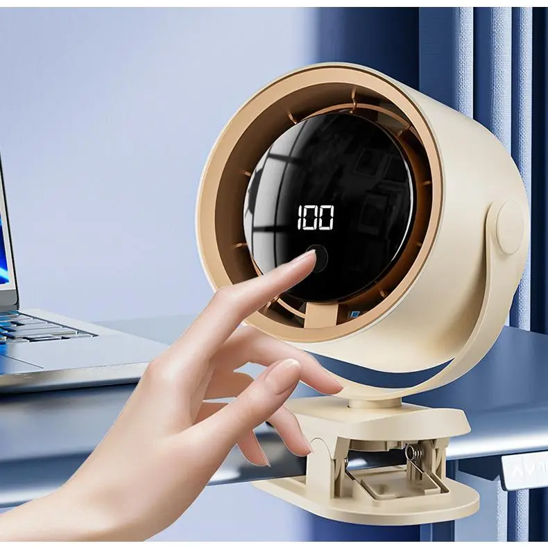 Clip On Bladeless Turbo Air Circulation Fan USB Rechargeable Quiet Wall Mount High Speed Mini Cooling Fan