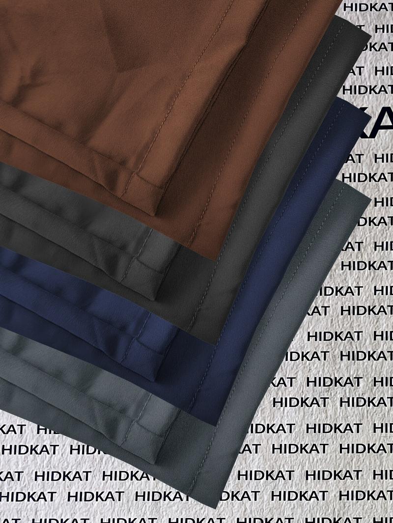 4pcs Women'S Spring/Autumn Cargo Pants | Fashion Large Pocket Design with Drawstring Elastic Waist, Casual Outdoor/Daily Wear Long Pants, Solid Color, Regular Fit by HIDKAT