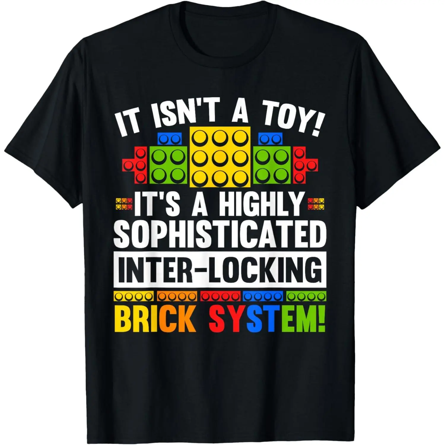 Short-Sleeve Master Builder Bricks Blocks Play Toys T-Shirt
