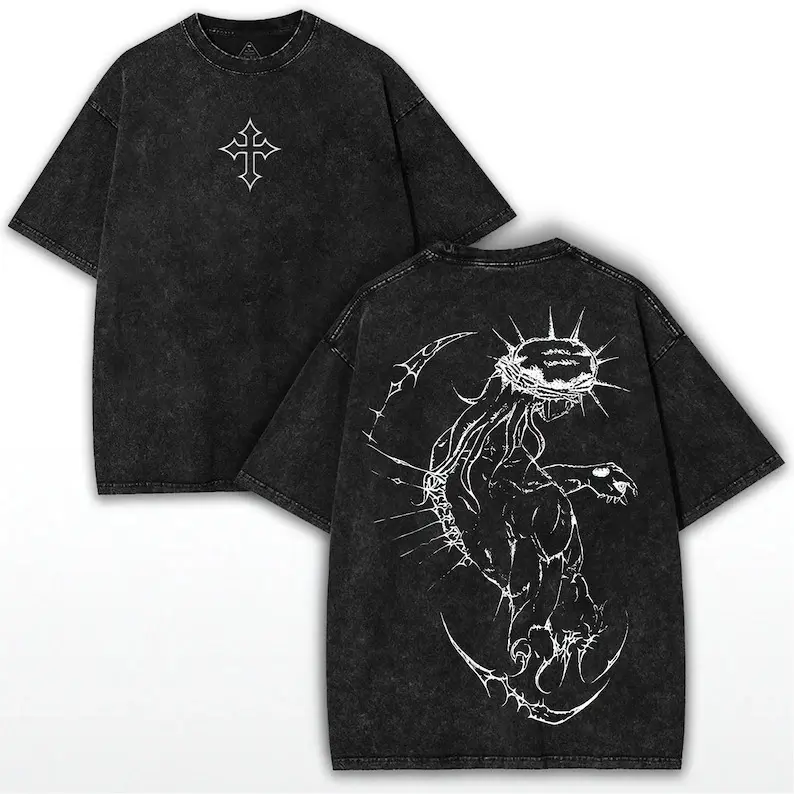 Men's Oversized Soft Short-Sleeve Christian Tee - Menswear Embroidered Cross Unisex Breathable Cotton Top, Drop Shoulder, All-Season Streetwear for Faith-Driven Enthusiasts