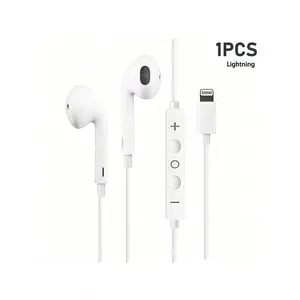 1PC Wired Headphones with Flat Port, Daily Use for Running, Work and Study