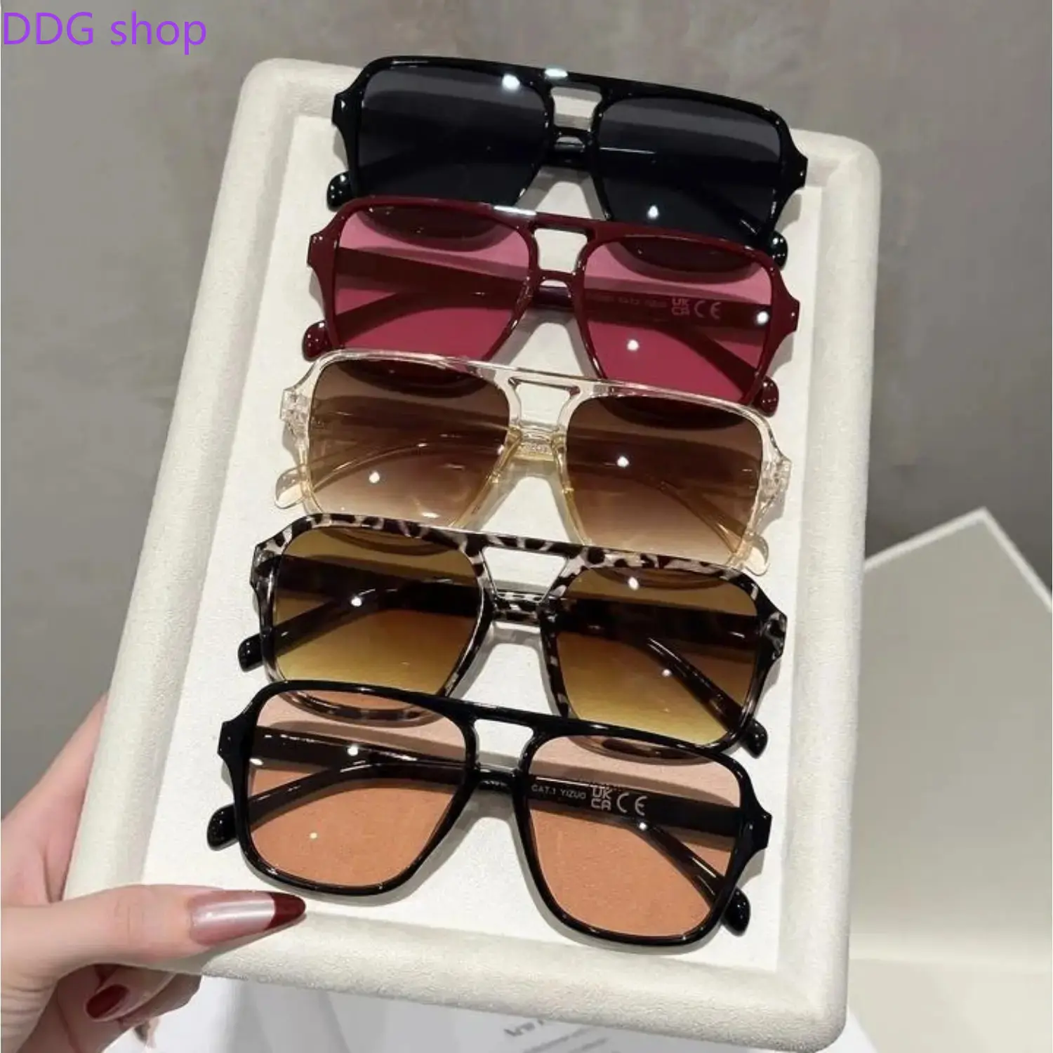 Women's 5pcs/Set Summer Geometric Bold Oversized Plastic Sunglasses Pack - Multicolor Exaggerated Frames, 5 Looks in 1 Set, Street Style, Trendy Casual, Holiday Gift Fashion Accessory (Sports Eyewear), Street Style Sunglasses