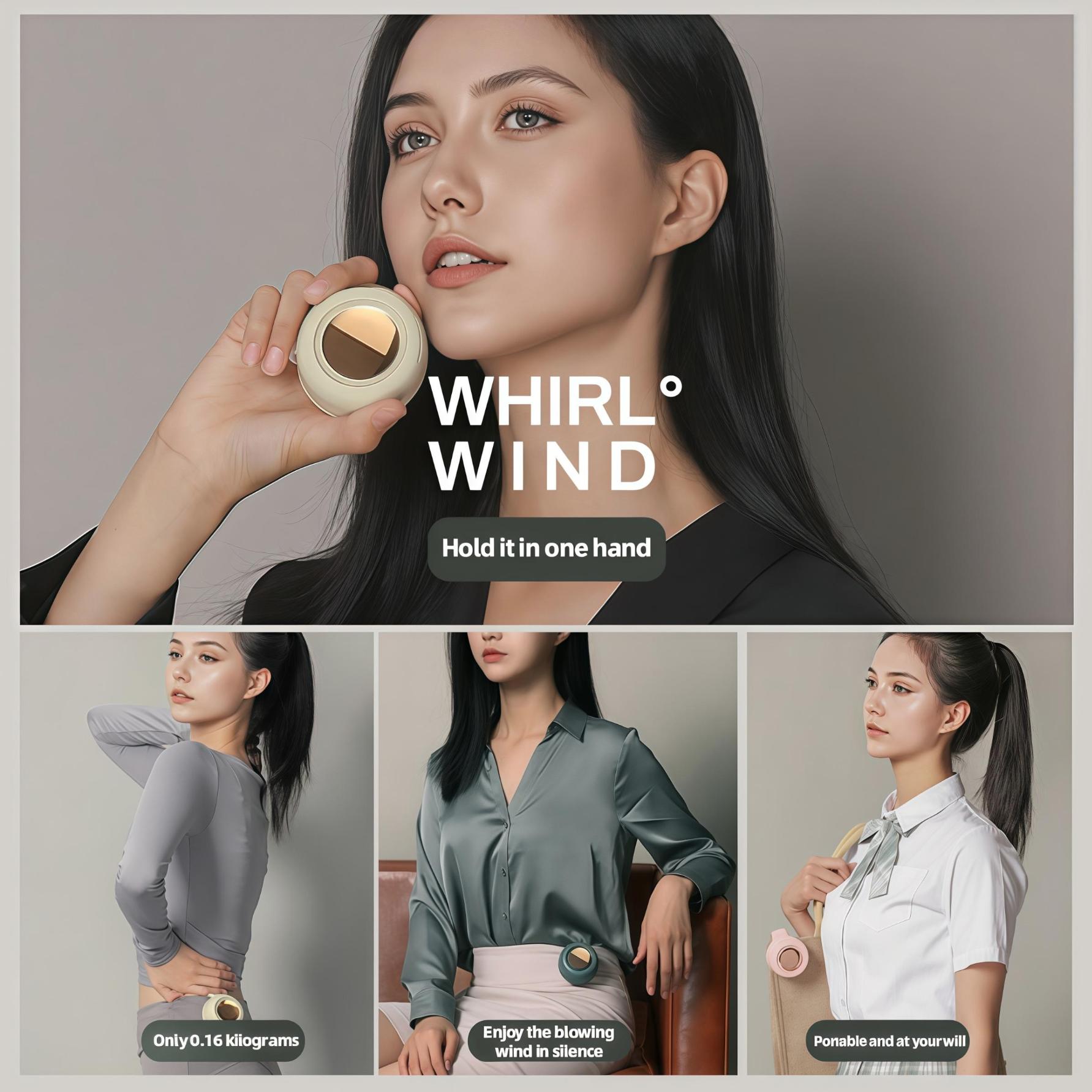 Portable Mini Fan Clip-On Design, Handheld Rechargeable Neck Hanging Leafless Summer Cooler, Ideal Gift for Holidays & Daily Use