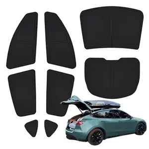 Camping Privacy Curtain 8-Piece for Tesla Model Y 2024 & Before Model, Camping Shades Privacy Screens Tesla Model Y Sunshades UV Blocker Darker Thicker 5-Layer Tesla Model Y Accessories Sun Shade For Car Window
