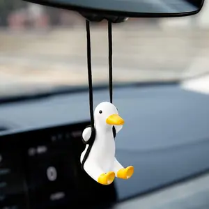 Cute Swinging Duck Car Rear View Mirror Hanging Accessories Funny Car Interior Decor Gifts for Women Men (Duck)
