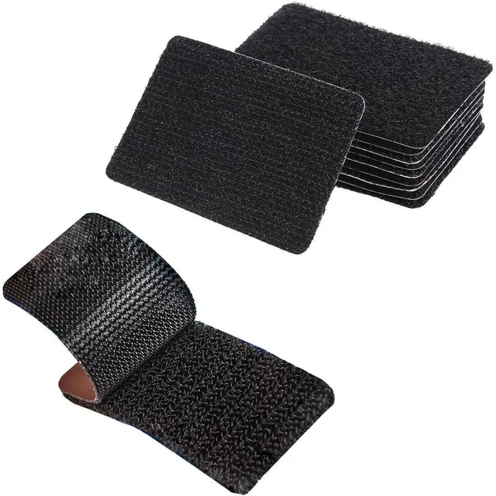 20 Pack Hook and Loop Tape Adhesive Double Sided Non Slip Couch Cushion Grip Patch Pads for Bench Cushion Chair Pads Seat Cushion Chair Mat Door Mat Kitchen Mat Bathroom Rugs  Carpet Mats