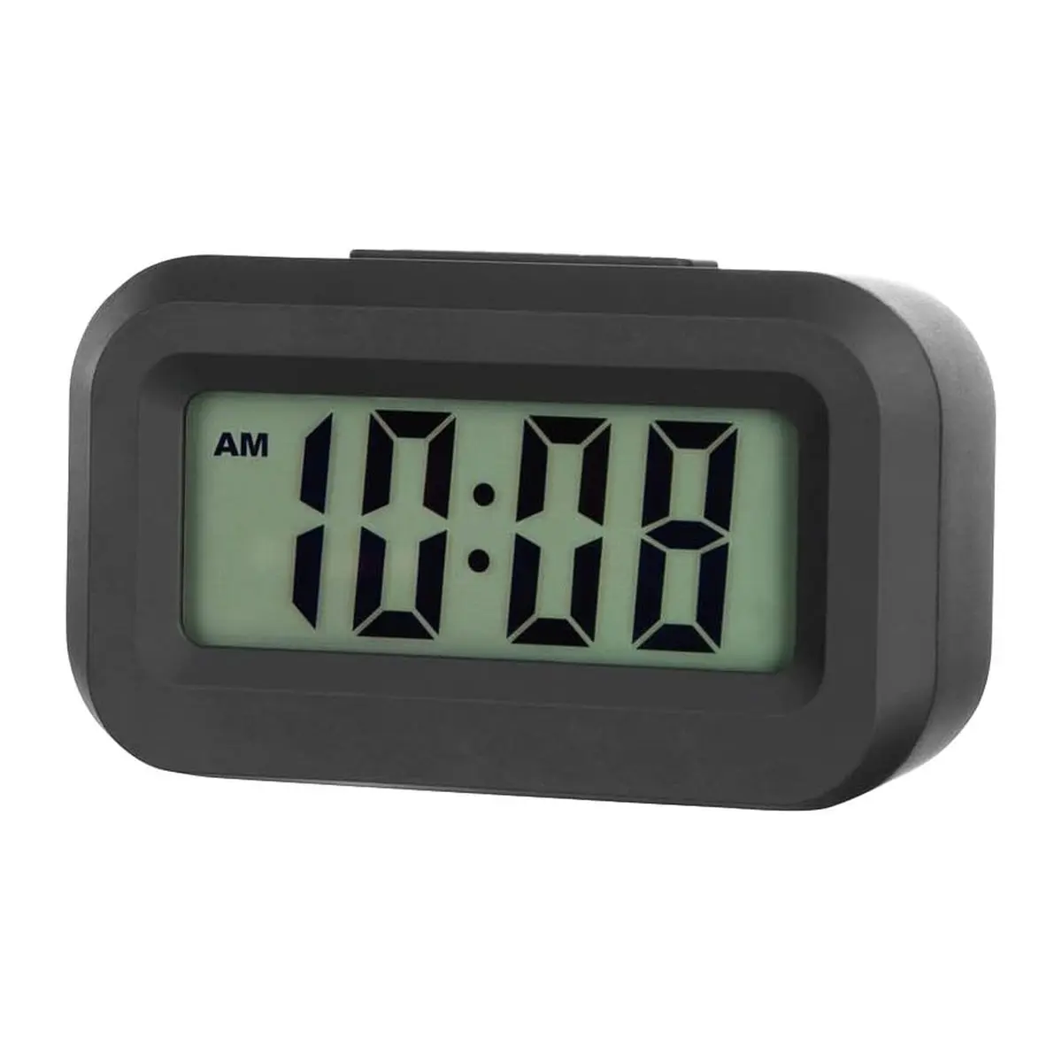 Portable Mini Vanity Tabletop Digital Travel Alarm Clock - Lightweight, Easy to Read, Accurate Ascending Alarm, Snooze, Soft Light, 12/24 Hr, AAA Battery Operated, Black for Home Decor, Bedside