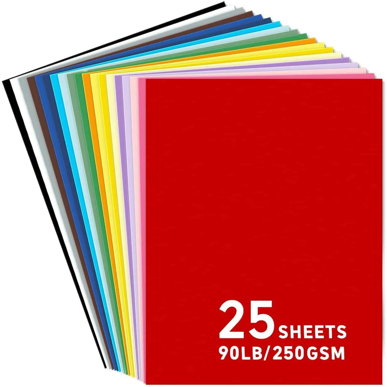 8.5x11 Cardstock 25sheets Colored Cardstock  25 Colors, 90 lb/250 gsm Card Stock Colored Paper for Cricut Machine, Card Making, Scrapbook & DIY Crafts