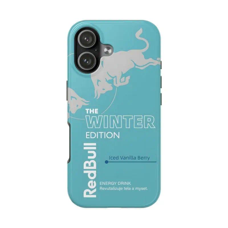 Red Bull Winter Edition Phone Case: Glossy Protective Lexan Plastic, Essential Piece, Fits Any Wardrobe, Suitable for iPhone 17-12 Pro Max/Plus