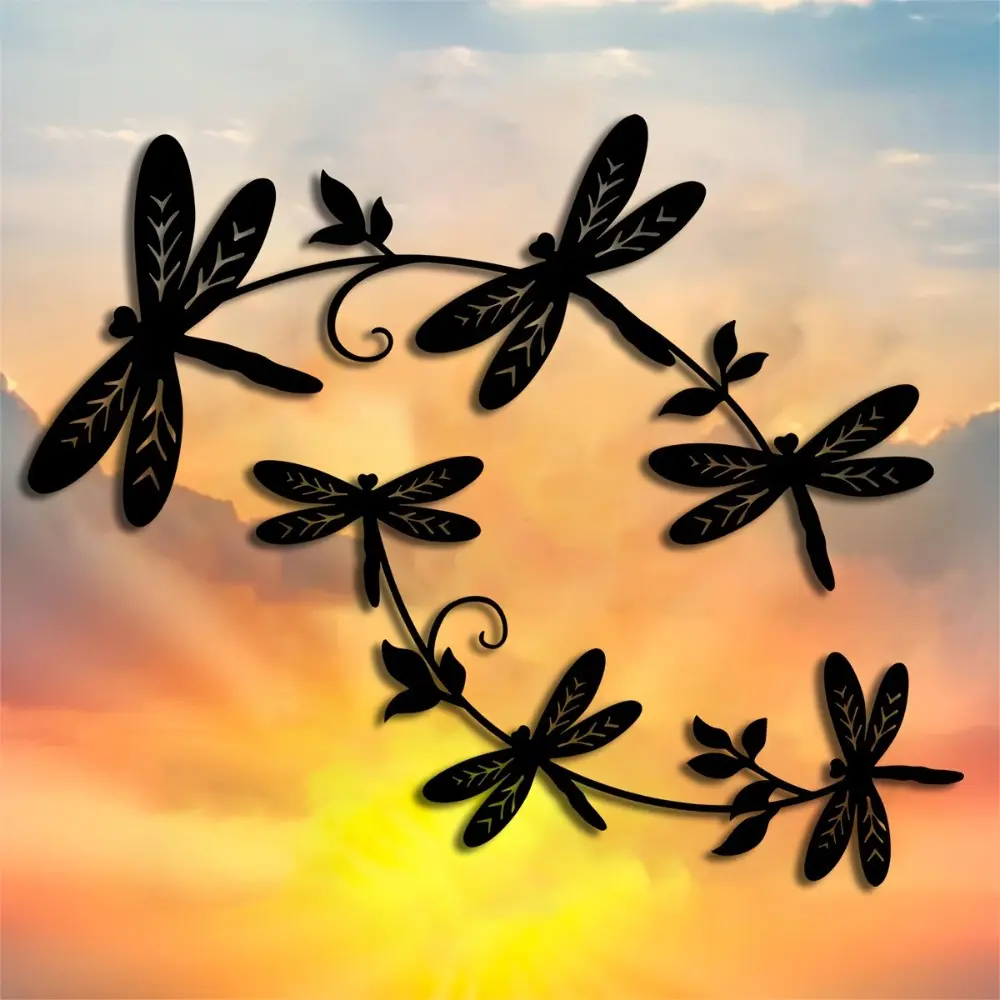 1 - Piece Dragonfly Metal Wall Art Set – Metal Dragonfly Sculptures & Garden Decor, Iron Wall Art for Indoor/Outdoor Home, Yard & Balcony – Elegant Hanging Decorations, Decorative Artwork, Decoration Items, Ideal Housewarming Gifts.