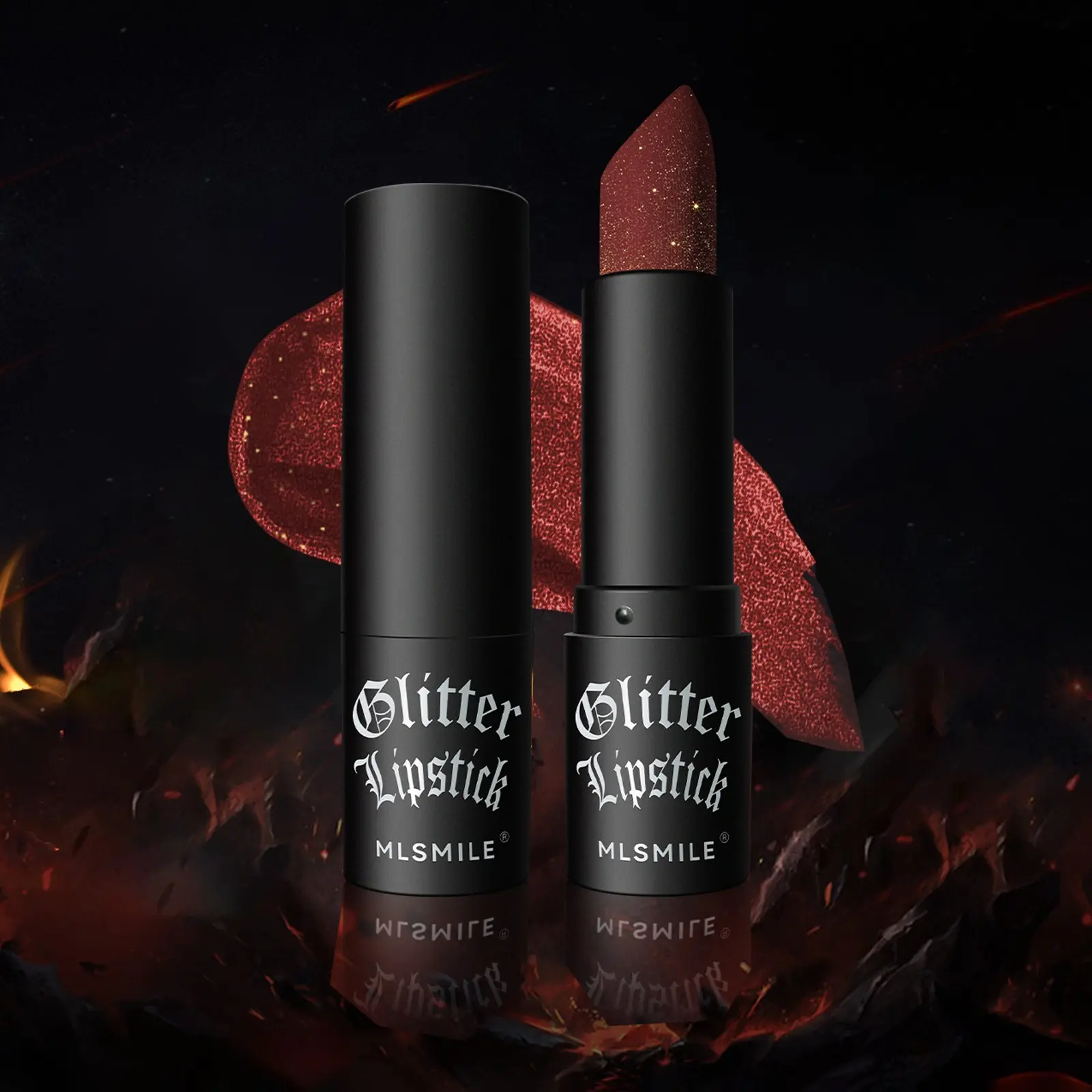 Multicolor Glitter Lipstick, Moisturizing High Gloss, Non-Stick Formula, Metallic Finish, Halloween Vampire Makeup, Long-Lasting Matte Lip Color
