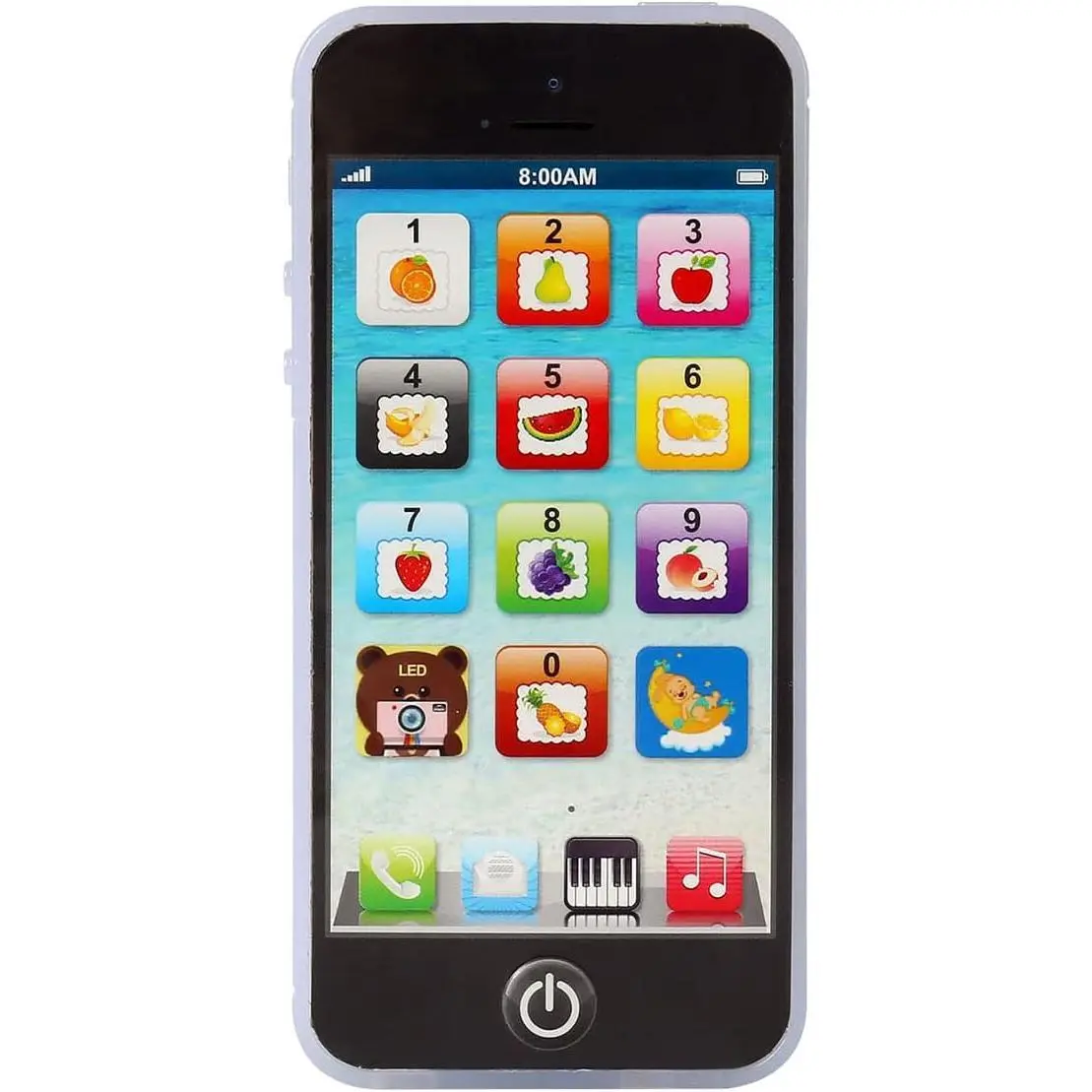 Yphone, Pretend Smart Mobile Toy Phone for Toddler Baby & Kids, Musical English Learning Preschool Education Electronic Cell Phone Gift for Boys & Girls (Black)
