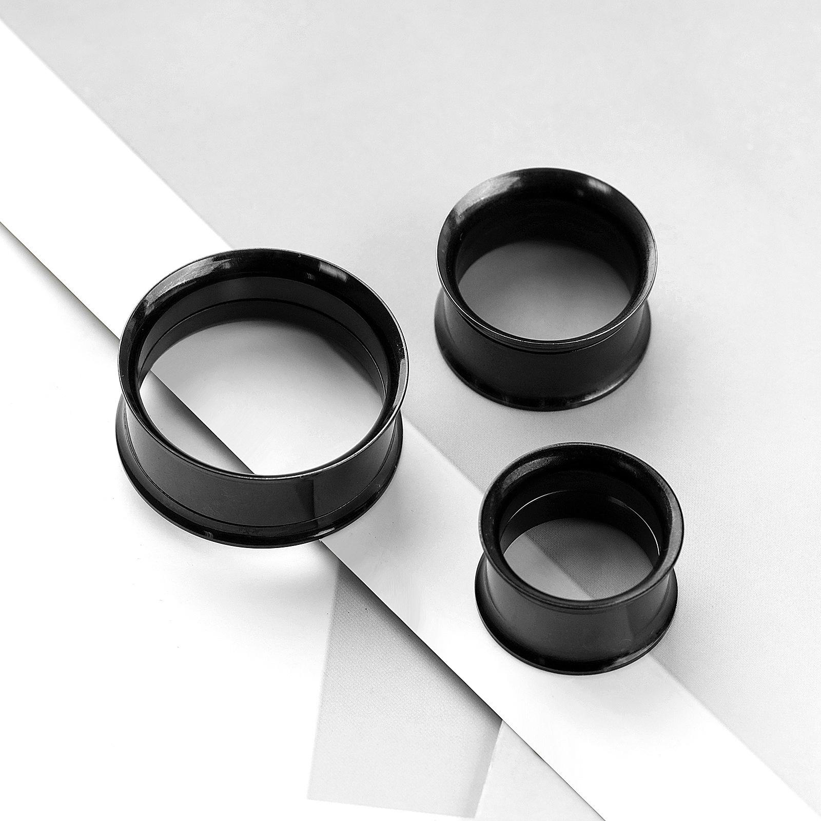 316L Stainless Steel Double Flared Ear Gauges Set, 2G-00G Ear Tunnels Plugs, Hypoallergenic Ear Stretching Jewelry for Women Men