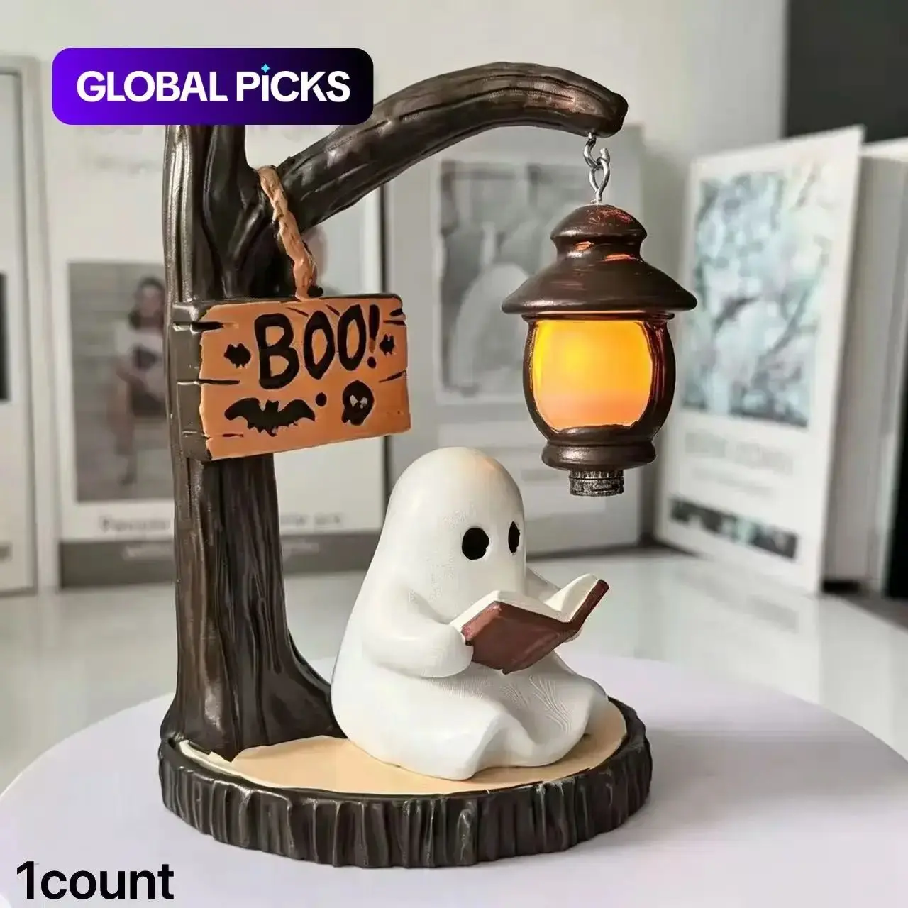 Witch/ghost Table Lamp, Perfect for Bedroom, Living Room, Office, Halloween Gift, Gothic Home Decor, Dark Theme Collectible