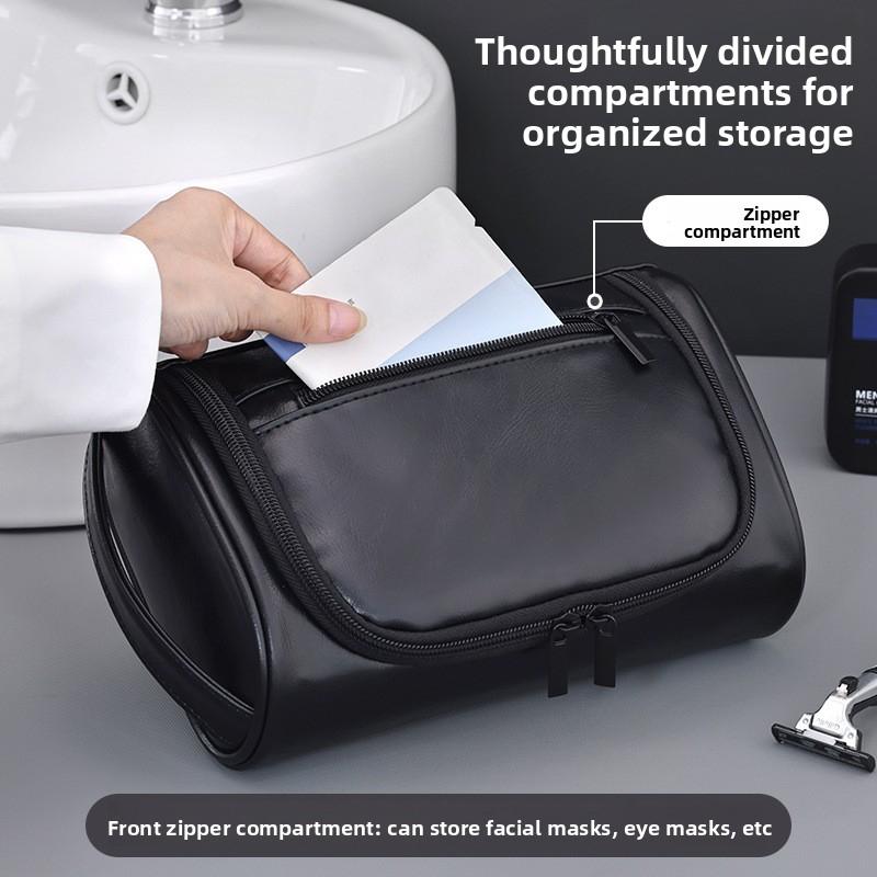 Waterproof PU Men's Travel Toiletry Bag – High-End & Large Capacity, Portable Makeup Organizer for Men, Perfect for Travel & Daily Use