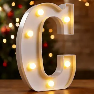8.58 Inch Small LED Marquee Light Up Letter C, Battery Powered Lighted Sign for Table Party Birthday Christmas Decor