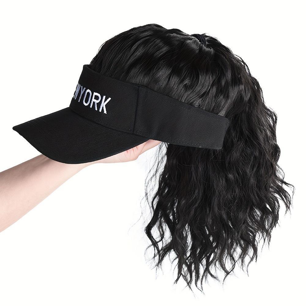 Hip-Hop Punk Baseball Cap with Braided Dreadlock Wig - Adjustable Snapback, High-Temperature Fiber, Black/Brown, 35.05cm & 44.96cm Lengths, Perfect for Motorcycle Style and Urban Fashion
