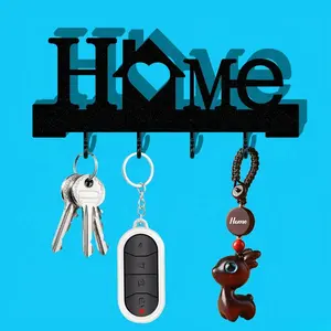 2026 New Love Shaped Wall Mount Key Holder Organizer Rack with Multi Hooks, No Drill Decorative Key Hanger, Comes with Transparent Nano Double Sided Tape, Space Saving Entryway & Living Room Wall Decor Accessory