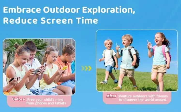 PAXA Video Walkie Talkies for Kids, Handheld 2 Pack Rechargeable Video Intercom Kids Walkies Talkies, Indoor Outdoor Toys for Family Games, Outside, Camping, Hiking for Boys Girls Ages 3-12, Christmas gift, Birthday gift, New year gift