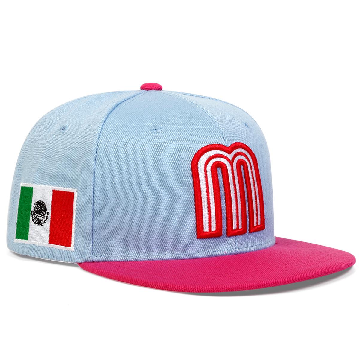 2026 Breathable Adjustable Baseball Cap, Unisex Mexico Flag Letter M Flat-Brimmed Cap, Casual Hip-Hop Street Style Dad Hats, Lightweight Design, for Sports, Travel and Daily Wear, Suitable for All Seasons