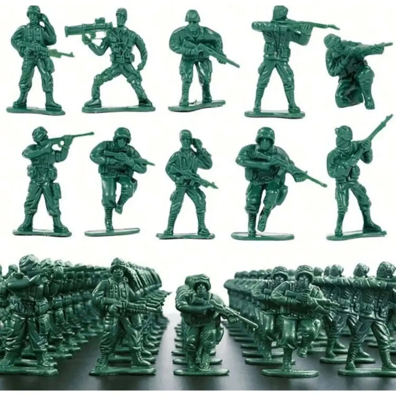 Miniature Soldier Array, Neat Posture and Uniformed Design, Plastic Toy Soldiers, Childhood Military Theme Collectible