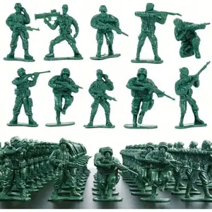 Miniature Soldier Array, Neat Posture and Uniformed Design, Plastic Toy Soldiers, Childhood Military Theme Collectible