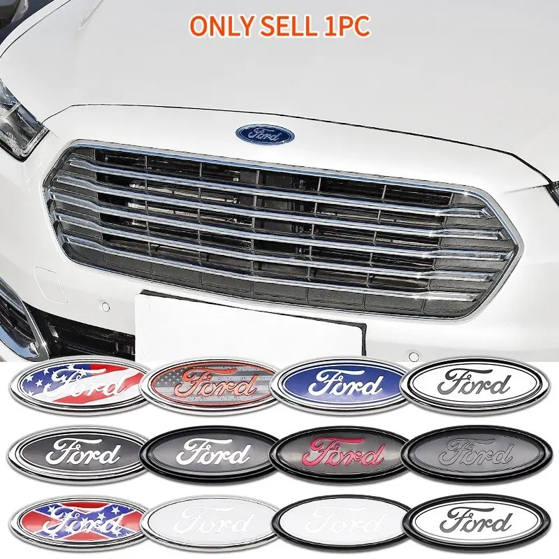 Ford Car Front & Rear Emblem, Scratch-Resistant Durable Hood Badge Replacement, Fits Focus, Fiesta, Kuga, Mondeo, Mustang Models, Car Stickers, Vehicle Exterior Decoration, Automotive Vehicle Accessory, Car Accessories, Car Decorations