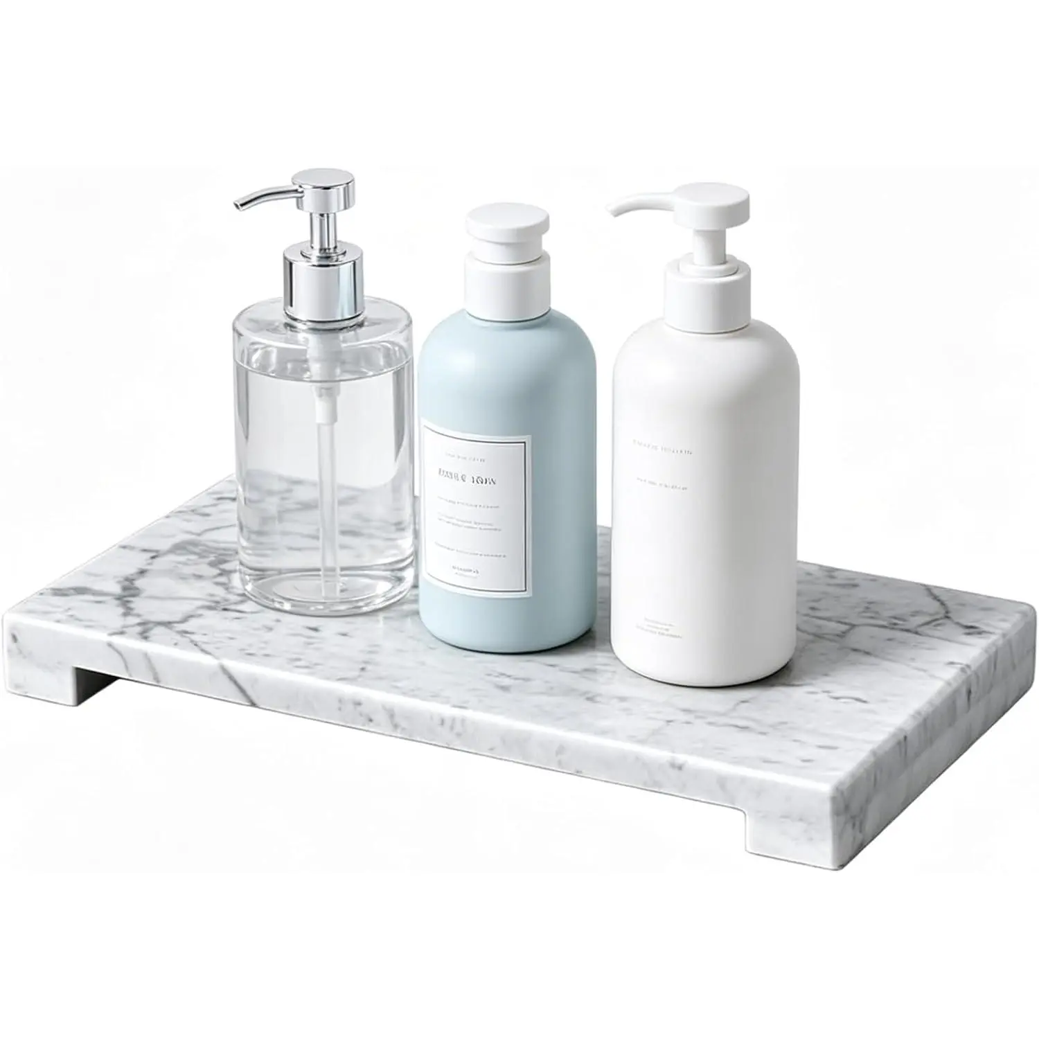 12x6 Large Marble Tray with Legs, Stone Riser for Bathroom Vanity| Marble Riser for Kitchen Counter, Stone Sink Soap Tray, Large Pedestal Stand