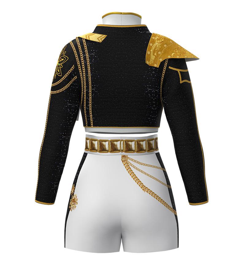 K-Pop Demon Slayer Cosplay Costume Anime Two-Dimensional Stage Performance Costume Zoe Rumi Cosplay Outfit KPop Demon Hunter Costume 2-Piece Set: Halloween Embroidered Jacket and Plaid Skirt, Dance Performance (All Patterns Are Printed) Womenswear Clothes