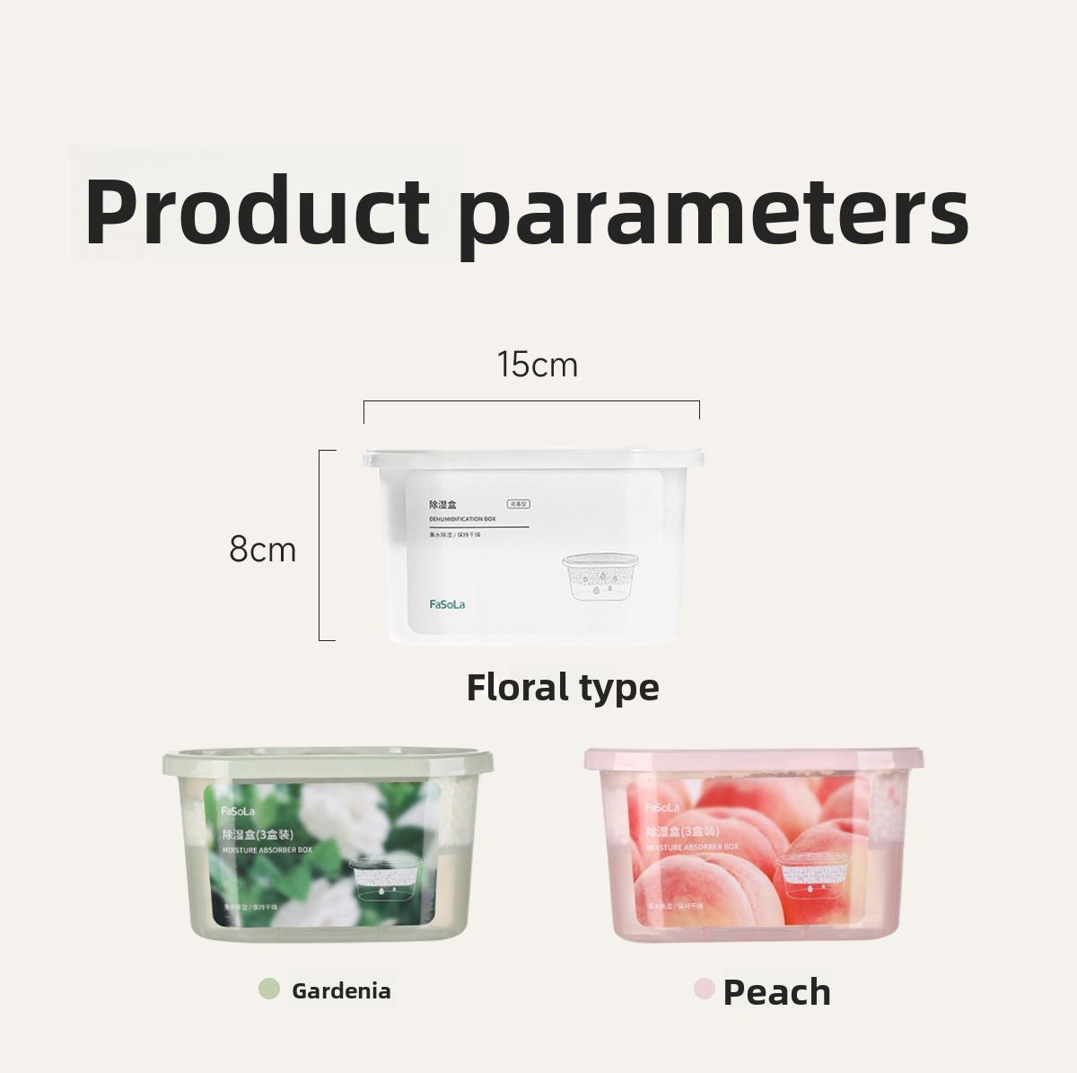 FaSoLa dehumidification box is a moisture-absorbing and damp-proof device for indoor wardrobes and shoe cabinets, a deodorizing and fragrance-retaining box, and a mold-preventing desiccant for dormitories