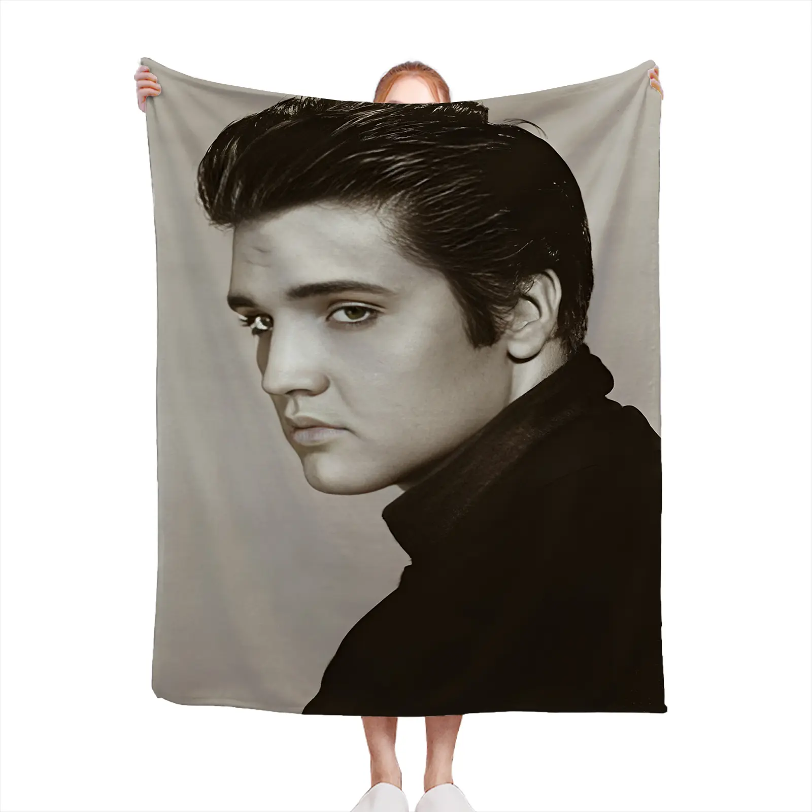Soft Cozy Throw Blanket Polyester Elvis Presley Portrait Print Lightweight Sofa Bed Decor Gift For Music Fans2607230143