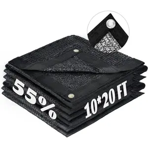 10x20FT 55% Black Shade Cloth Sun Shade Net with Grommets Sunblock Net Mesh Tarp for Garden,Plants Cover,Greenhouse and Patio