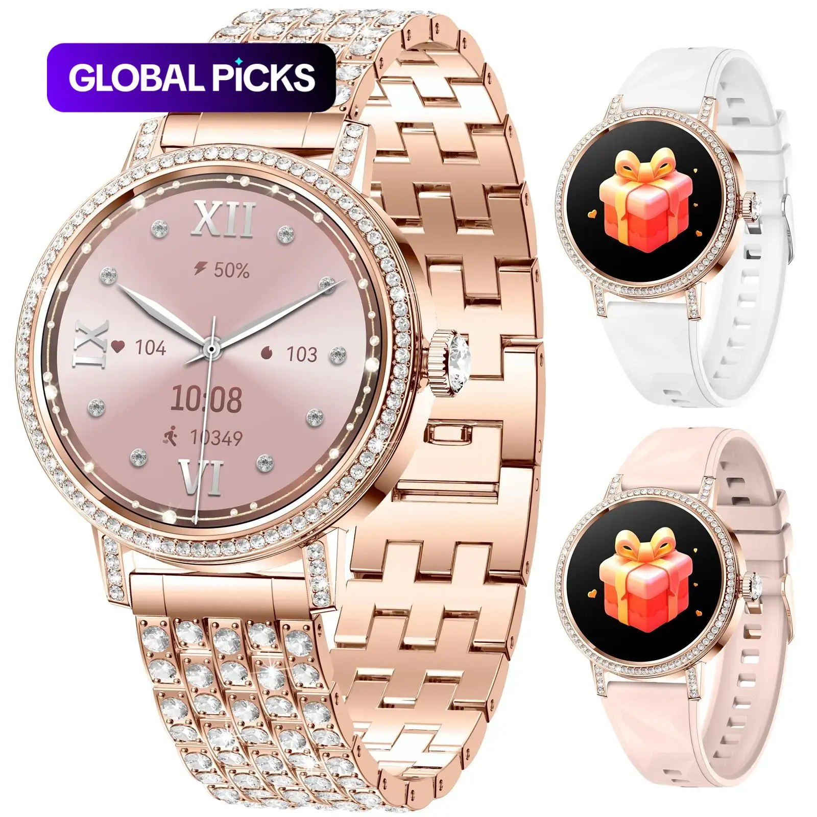 Multifunctional Wearable smart watch, 1.27 inch touch screen HD Bluetooth Calling Smart Watch, fashion Sports Tracking Smartwatch, waterproof digital smartwatch compatible with iPhone and Android, Wireless smartwatch（Three straps） #GLOBAL PICKS