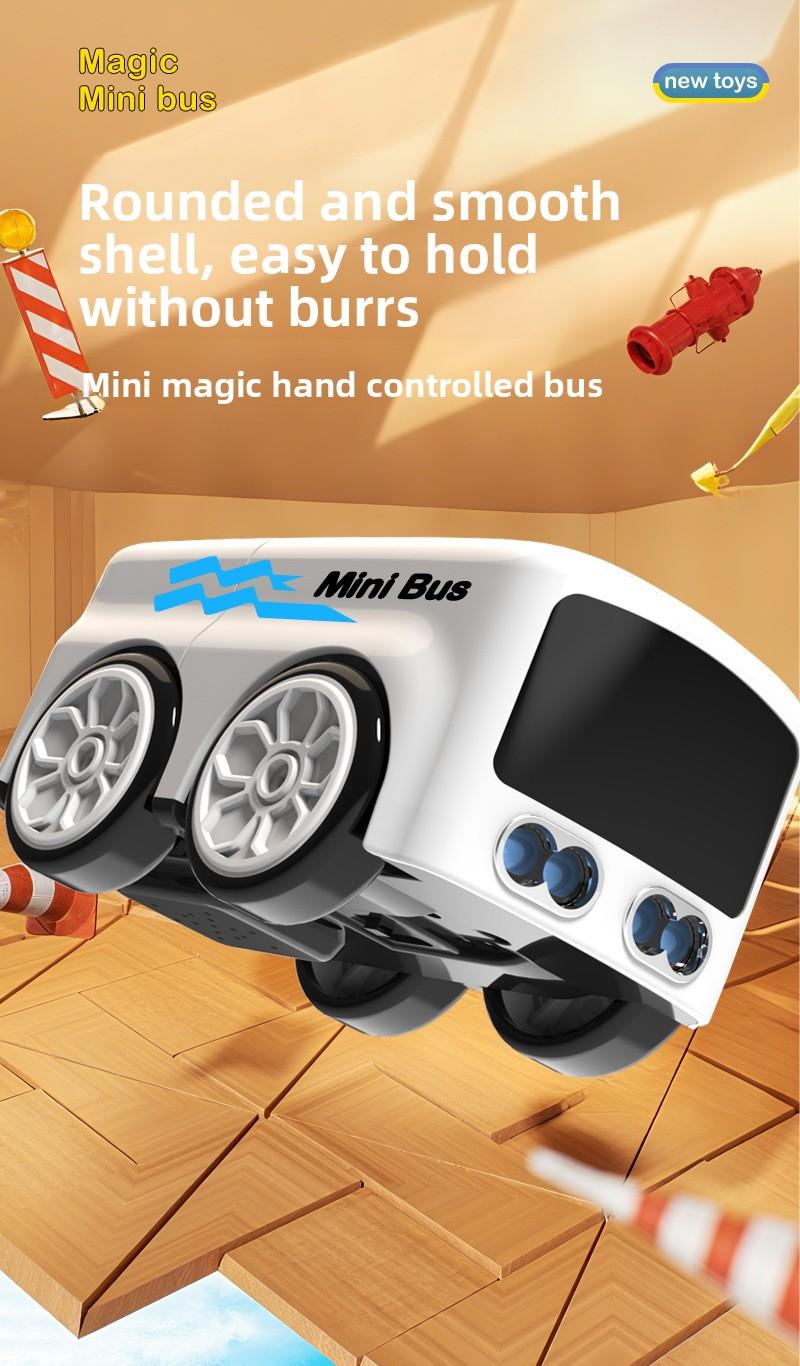 Magic Gesture Control Mini Bus Toy Smart Obstacle Avoidance RC Car Hand Sensor Follow Toy Kids Interactive Desk Toy Mini Remote Control Car LED Face Expression Cute Robot Car Gift for Boys Girls Birthday Easter Gift