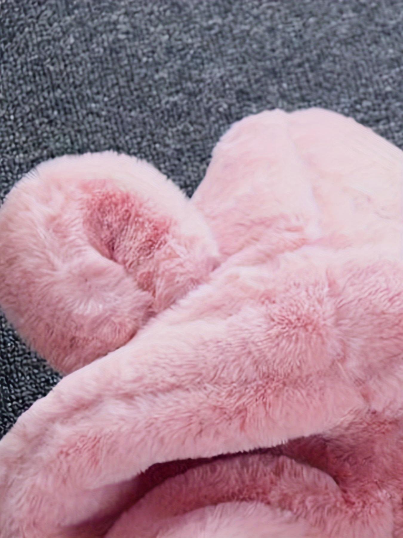 Girls' Soft and Cute Plush Hooded Jacket Thick Fleece Open Front Warm Winter Autumn Clothing Outdoor Wear Pink