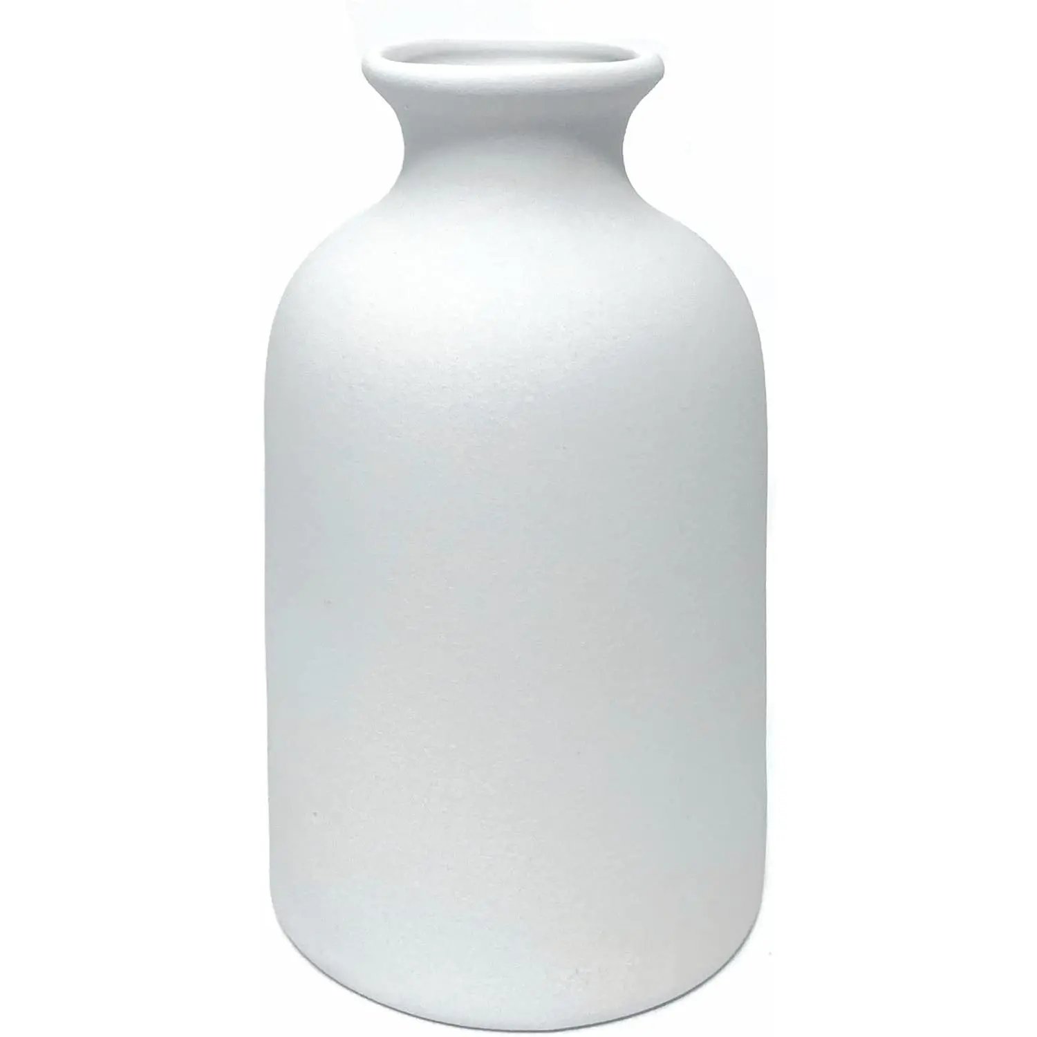 Ceramic White Small Vase, Dry Flower Vases Minimalism Style for Modern Table Shelf  Decor, Fit for Fireplace Bedroom Kitchen Living Room Centerpieces Office Desk  (White, Small)