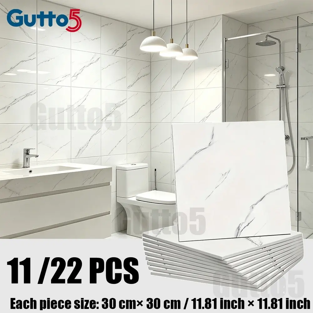 11/22 pack, Vinyl wall stickers, Gutto5 self-adhesive marble pattern wall sticker, thick material, soft and anti-collision, multiple marble patterns, moisture-proof and easy to clean, suitable for wall decoration, kitchen and bathroom walls