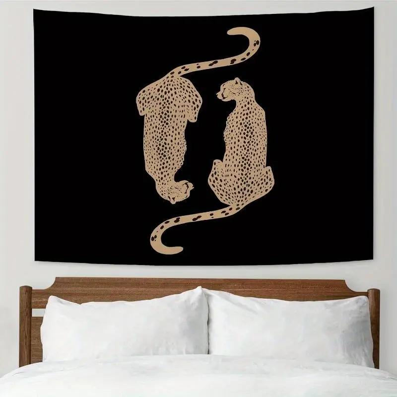 Flair Hub Black Panther Leopard Print Tapestry Y2K Leopard Print tapestry is suitable for bedrooms, living rooms, dormitories, girls' rooms, wall decor flags