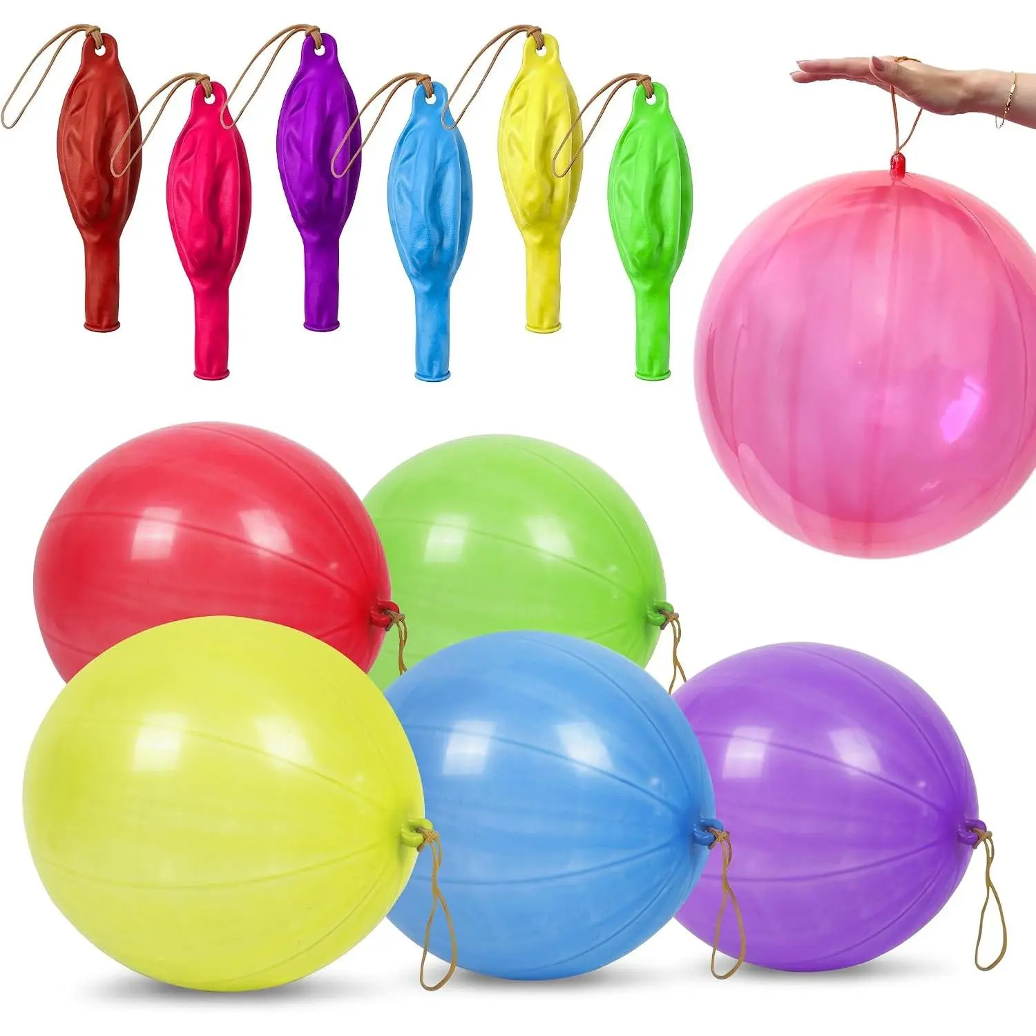 30 Pack Punch Balloons Easters Basket Stuffers for Kids - Easter Eggs Fillers for Goody Bag Party Favors - 18'' Large Thick Latex Neon Rubber Heavy Duty Balloons - Easter Eggs Stuffers