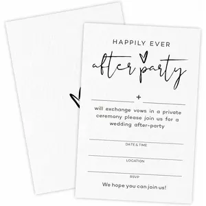 Happily Ever After Party Invitations, Minimalist Wedding Reception Party Invitation, Decorations, Celebrations for Bride & Groom, Party Favor & Supplies - A01