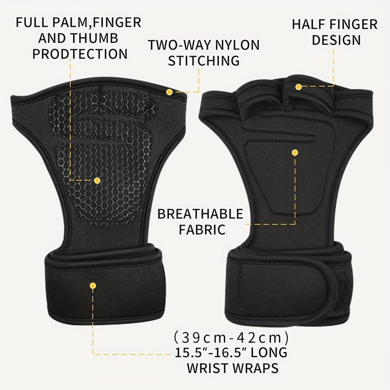 Durable Non-slip Weightlifting Gloves, Adjustable Wrist Strap Design for Men and Women, Essential Gym Training Equipment, Gym Accessories