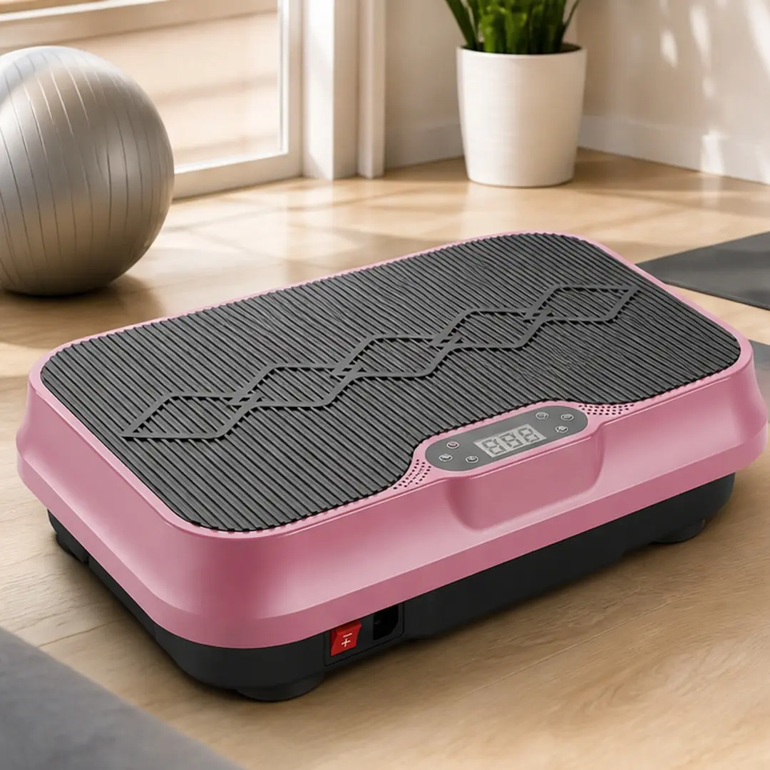 ARCH Vibratory Plate Machine - Compact Exercise Device Vibration Trainers with Resistance Band, Glute Bands Workout, Home Workout Gear, Quiet Motor, Adjustable Speeds, LCD Display, Remote Control, Anti-Slip ABS Rubber Steel, Rose Red Home Gym Equipment, W