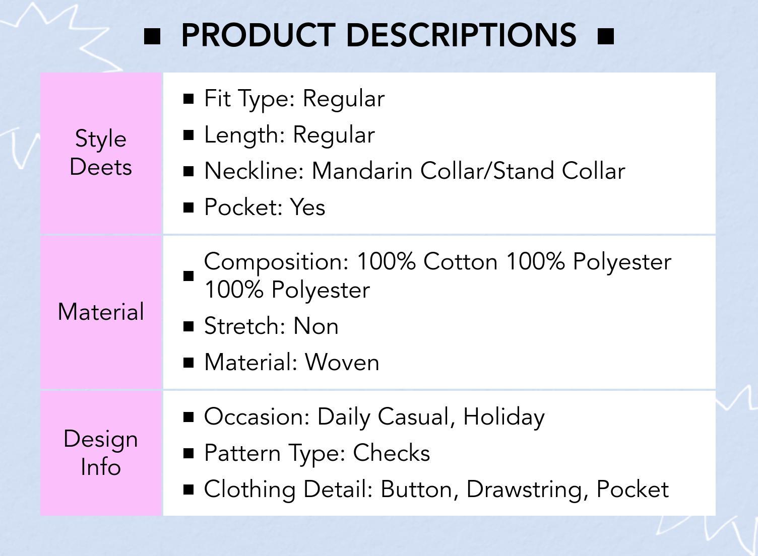Cider Plaid Stand Collar Drawstring Pocket Puffer Jacket