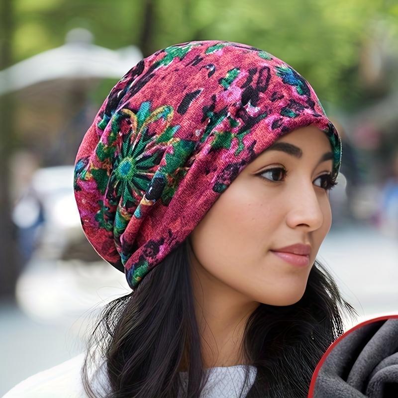 Floral Boho Turban Beanie - Comfortable, Lightweight, Durable Chemo Cap for Women, Perfect for Casual & Stylish Wear